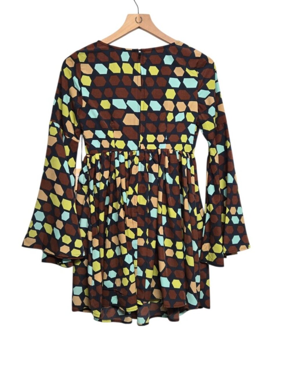 Unique Vintage Smak Parlour Medium Geometric Aura Babydoll Dress Casual Boho - Picture 3 of 9